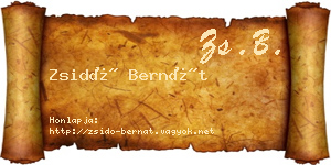 Zsidó Bernát névjegykártya